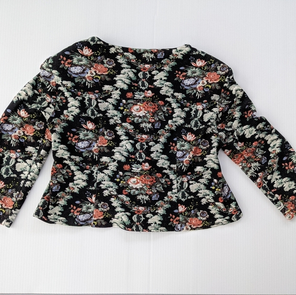 Philosophy Floral Blouse with Gold Zipper - Sz. Medium - Picture 12 of 13